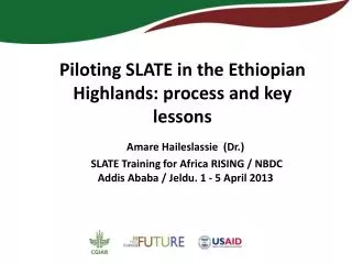 Piloting SLATE in the Ethiopian Highlands: process and key lessons