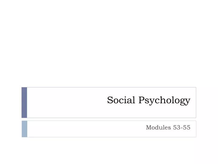 social psychology