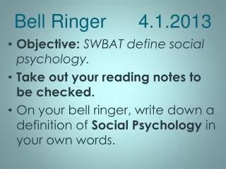 Bell Ringer 		4.1.2013