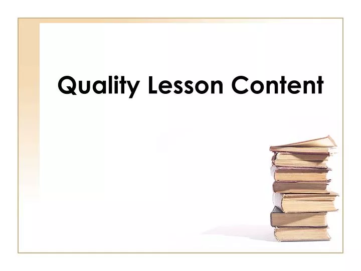 quality lesson content