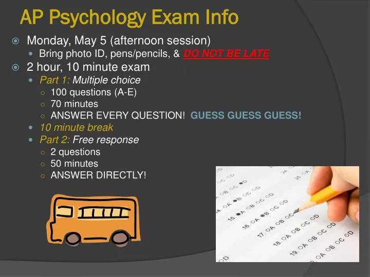 ap psychology exam info