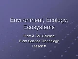 environment ecology ecosystems