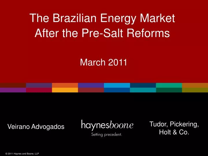 the brazilian energy market after the pre salt reforms
