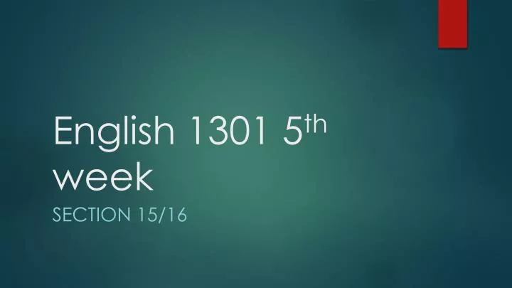 english 1301 5 th week