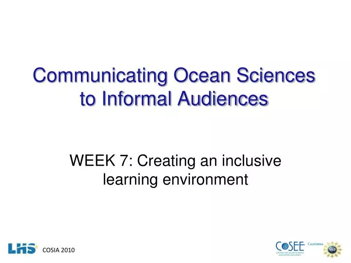 communicating ocean sciences to informal audiences