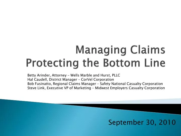 managing claims protecting the bottom line