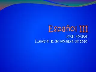 espa ol iii