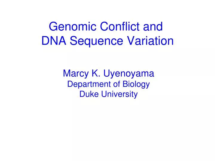 genomic conflict and dna sequence variation