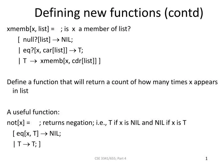 defining new functions contd