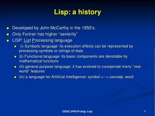 Lisp: a history