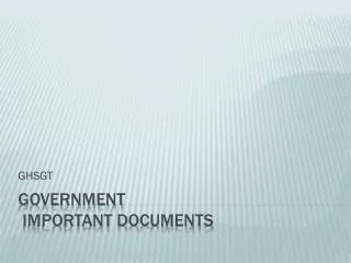 Government important documents