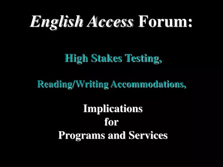 english access forum