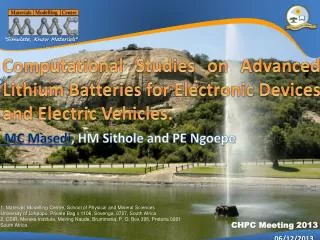 Computational Studies on Advanced Lithium Batteries for Electronic Devices and Electric Vehicles.