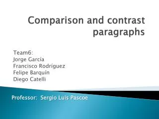 Comparison and contrast paragraphs