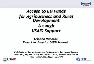 Access to EU Funds for Agribusiness and Rural Development through USAID Support