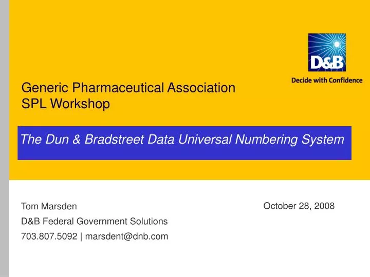the dun bradstreet data universal numbering system