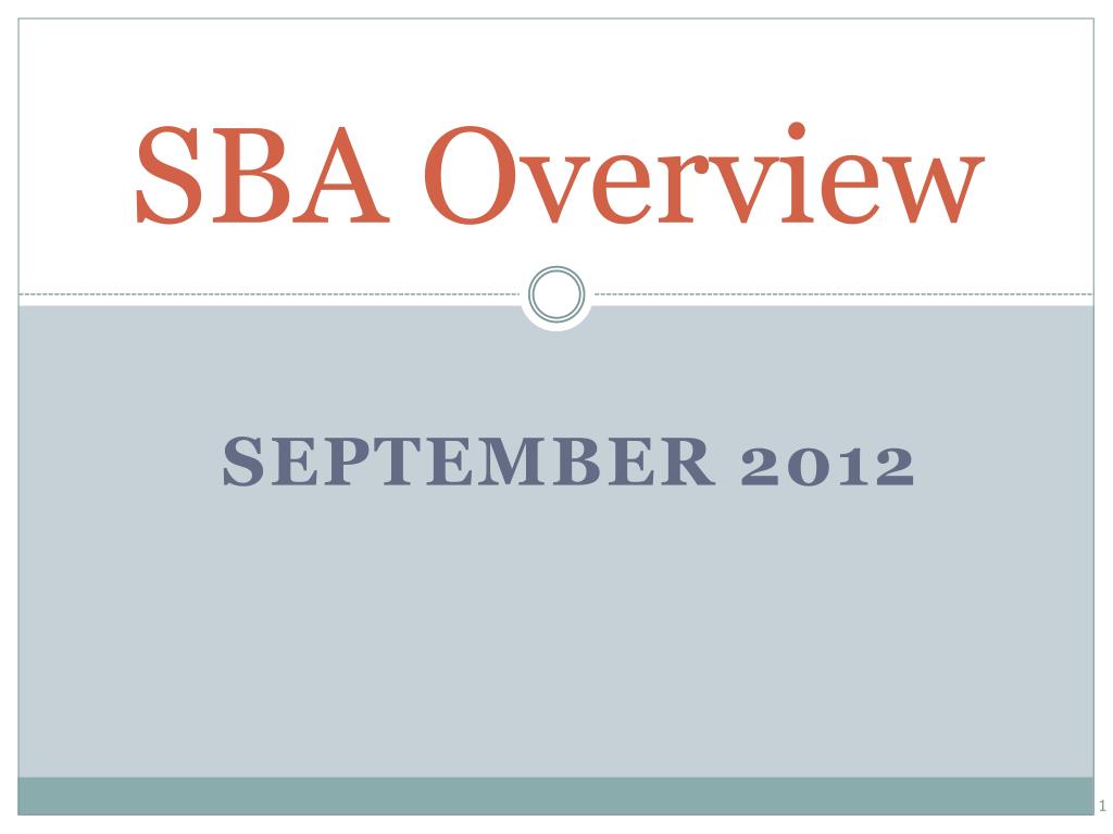 PPT - SBA Overview PowerPoint Presentation, free download - ID:2706673