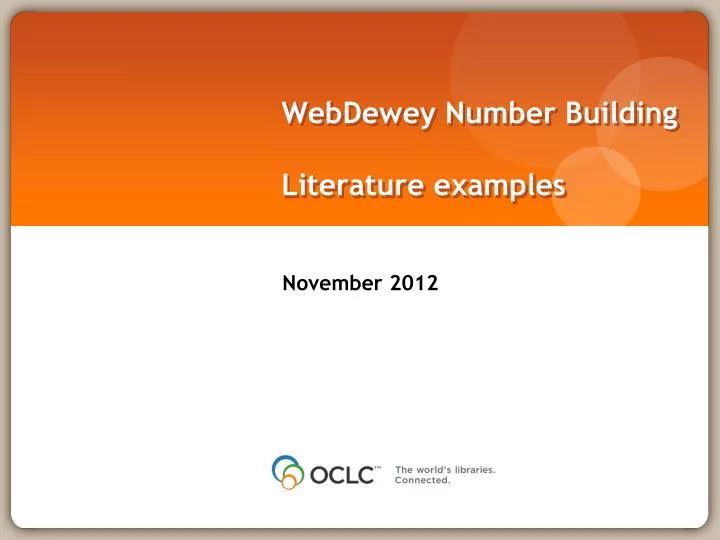 webdewey number building literature examples
