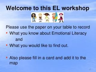 Welcome to this EL workshop