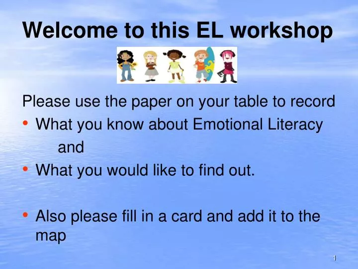welcome to this el workshop