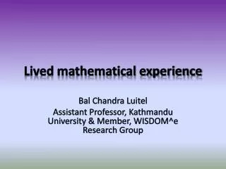 Lived mathematical experience