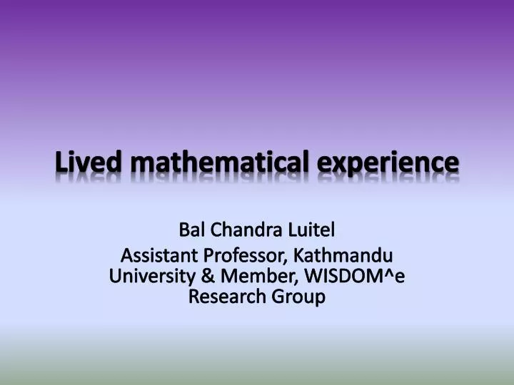 lived mathematical experience