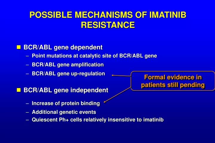 possible mechanisms of imatinib resistance