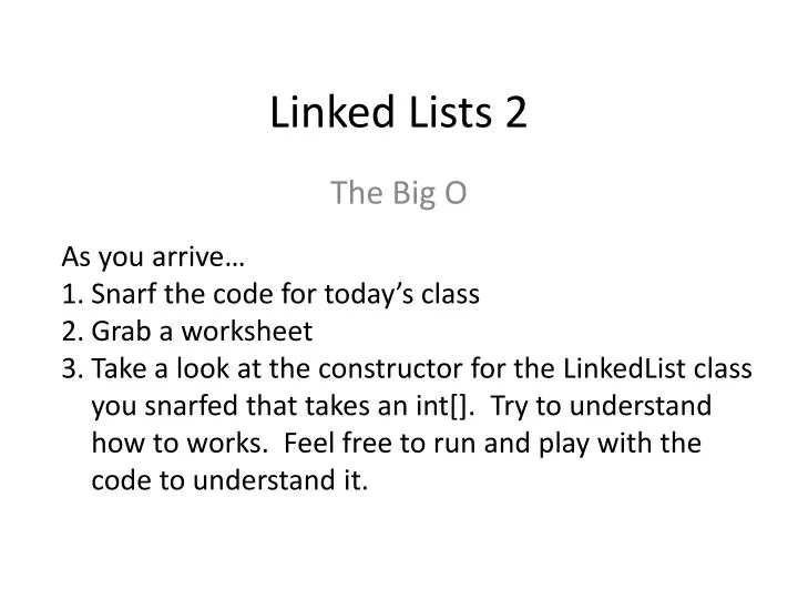 linked lists 2