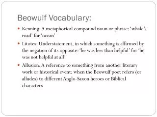 Beowulf Vocabulary: