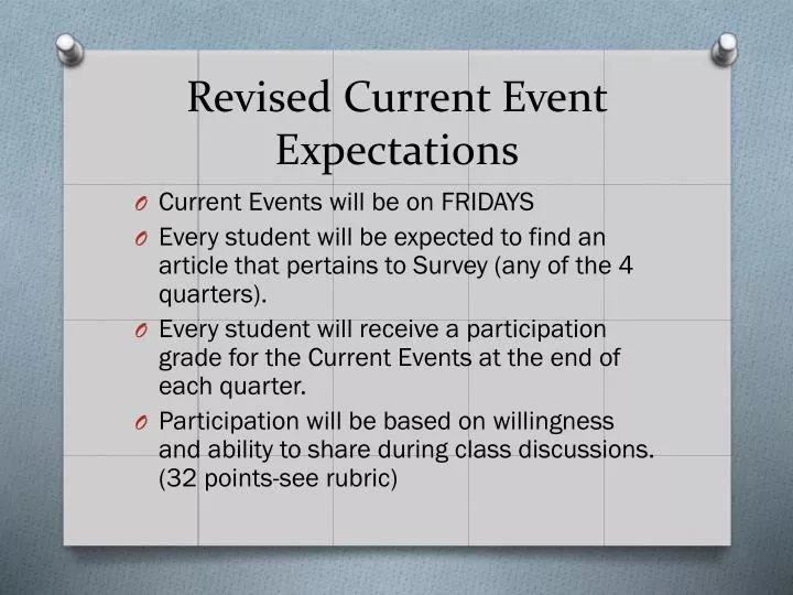revised current event expectations