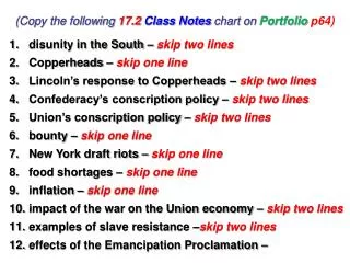 (Copy the following 17.2 Class Notes chart on Portfolio p64)