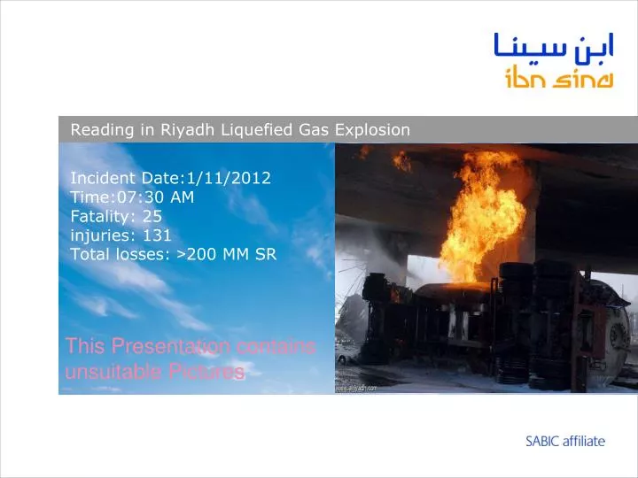 reading in riyadh liquefied gas explosion