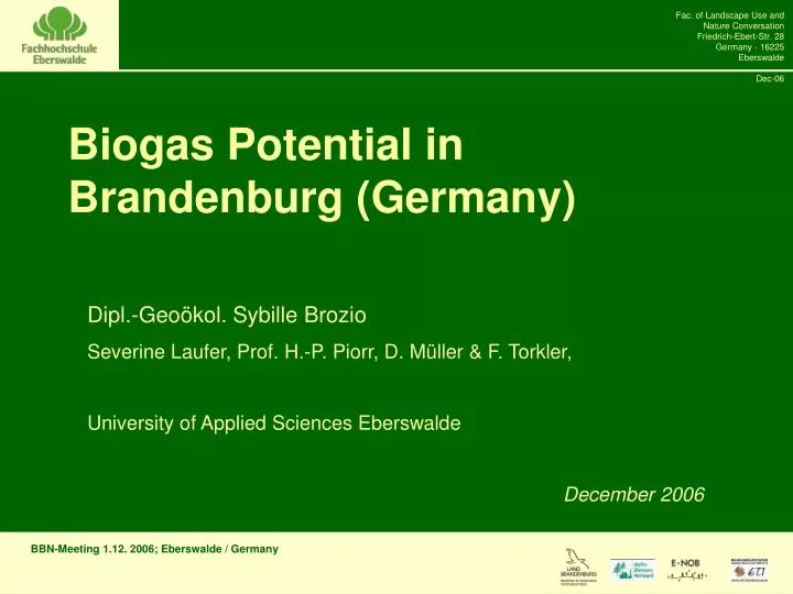 biogas potential in brandenburg germany