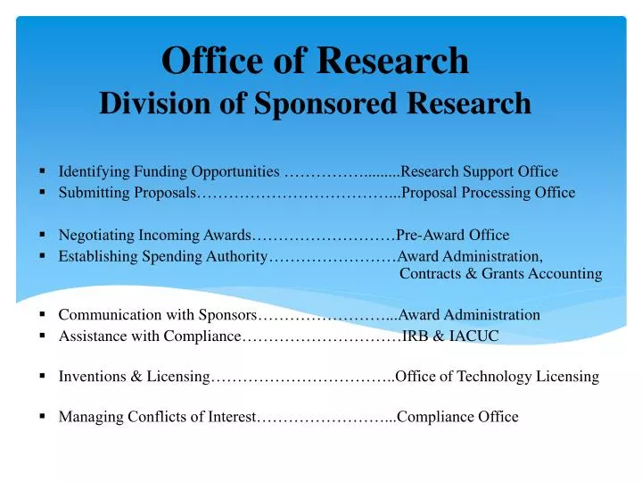 office of research division of sponsored research