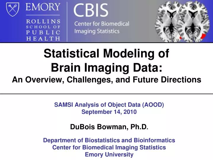 statistical modeling of brain imaging data an overview challenges and future directions