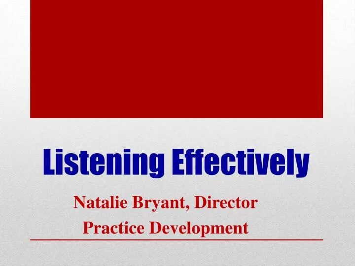 listening effectively