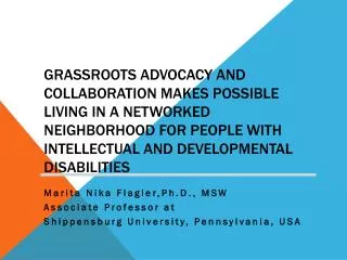 Marita Nika Flagler,Ph.D ., MSW Associate Professor at