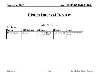 listen interval review