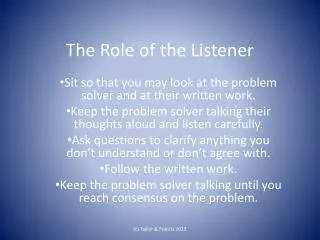 the role of the listener