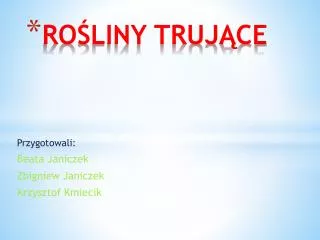 ro liny truj ce