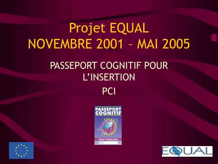 projet equal novembre 2001 mai 2005