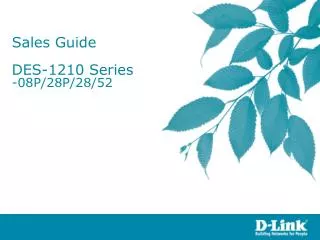 Sales Guide DES-1210 Series -08P/28P/28/52