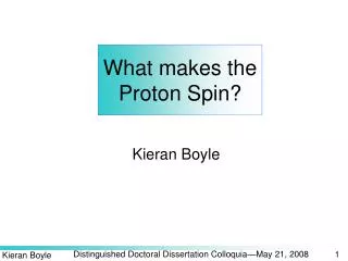 What makes the Proton Spin?