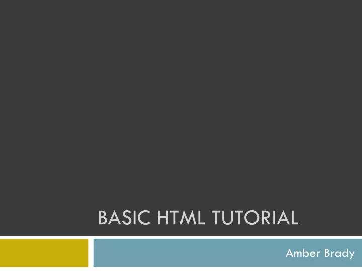 basic html tutorial