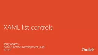XAML list controls