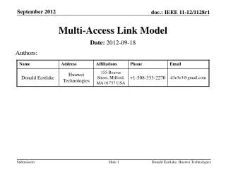 Multi-Access Link Model