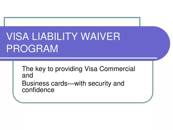 visa liability waiver program