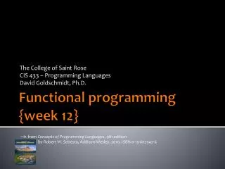Functional programming {week 12}