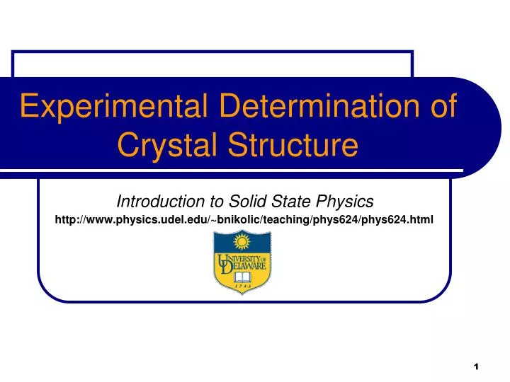 experimental determination of crystal structure