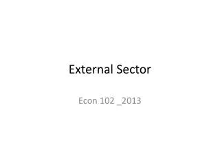 External Sector